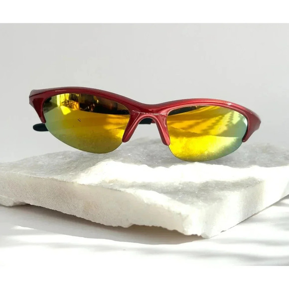 Oakley Accessories - Rare Oakley Half Jacket Iridium Red Frame 4-022 Orange Mirror Lens Sunglasses